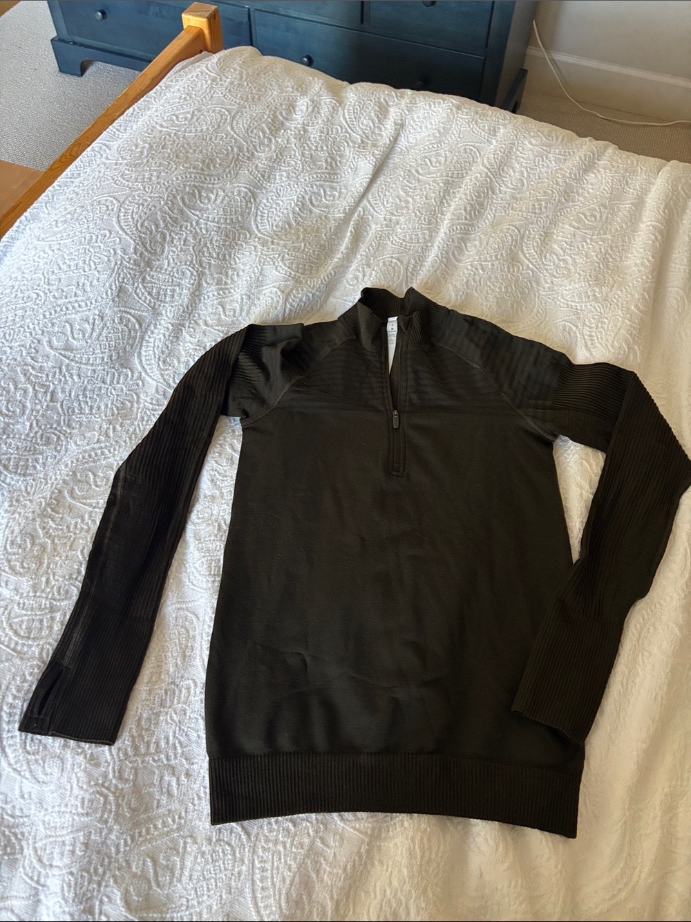 lululemon athletica women’s  Olive Half-Zip Ribbed Sweater